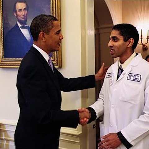 Vivek Murthy, America's top doctor with Barak Obama